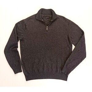 Emi Maglia Italy 1/4 Zip Pullover Sweater Dk Gray Wool Cashmere Sz XL